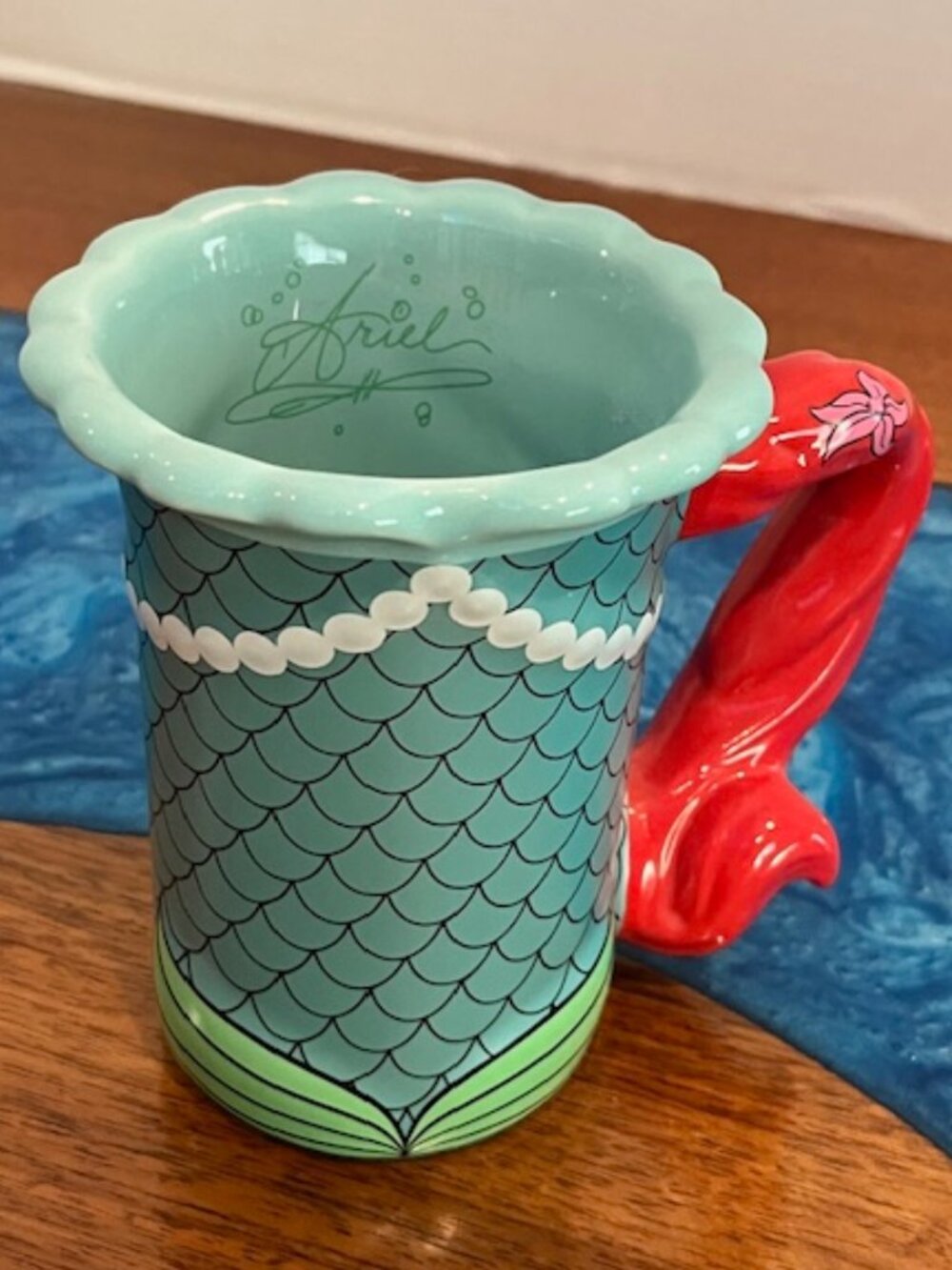 Disney Parks Ariel Little Mermaid Signature Mug Cup
